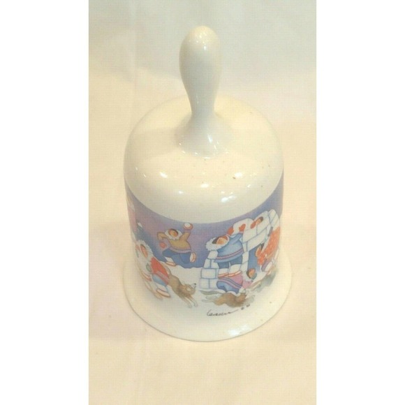 Barbara Lavalle Alaska Eskimo Sled Dog Trivet Bell Set 1995 Vtg - Picture 4 of 4